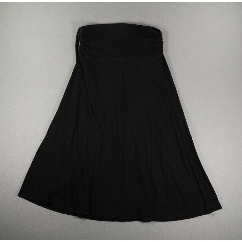 Patagonia Womens Kamala Convertible Skirt Dress M Black Organic Cotton Blend